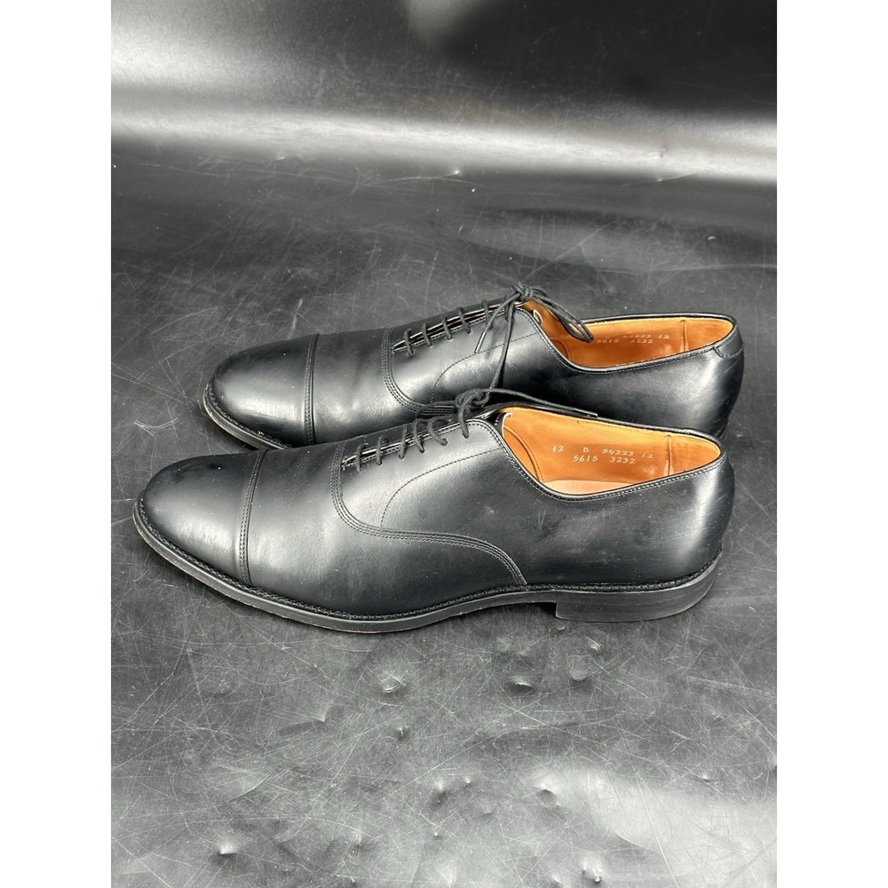 Allen Edmonds Park Avenue 12 B Black Calf Cap Toe Men's Dress Shoes